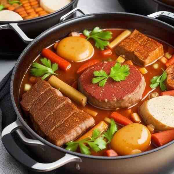 Мясное ассорти томленное в горшочках